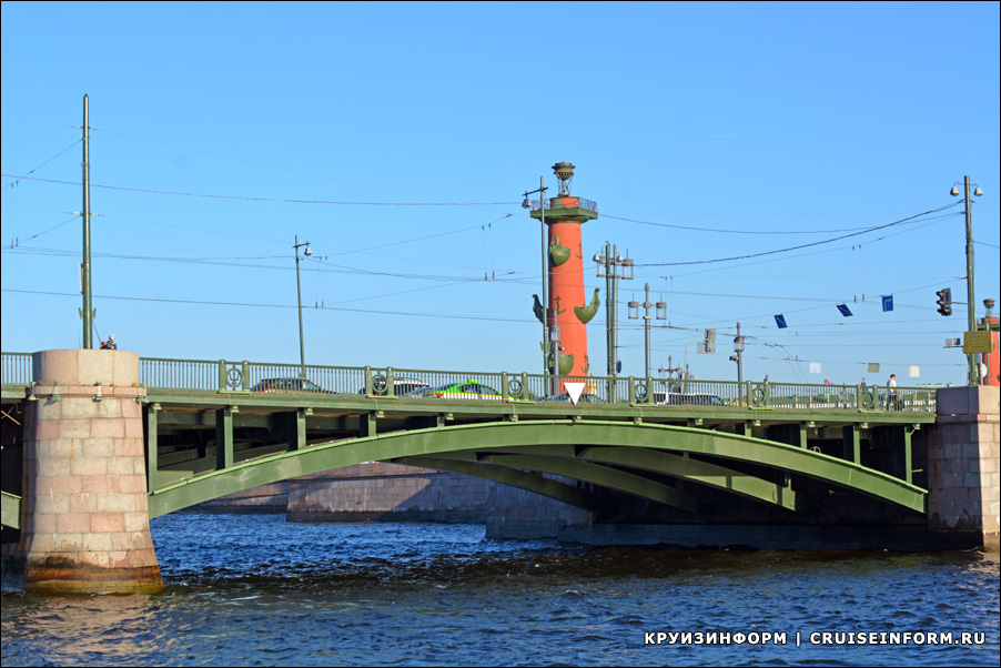 Биржевой мост на реке Неве в Санкт-Петербурге