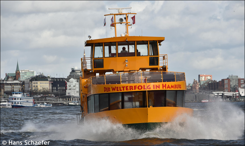 На реке Эльбе в Гамбурге паром Tollerort попал в шторм и едва не затонул (ВИДЕО)